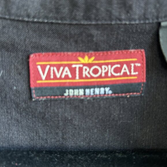 Viva Tropical John Henry Men's Vintage Embroidered Cuban Style Shirt Size XL - Picture 6 of 10